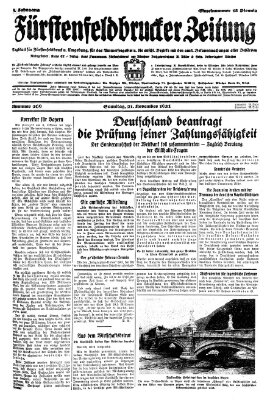 Fürstenfeldbrucker Zeitung Samstag 21. November 1931