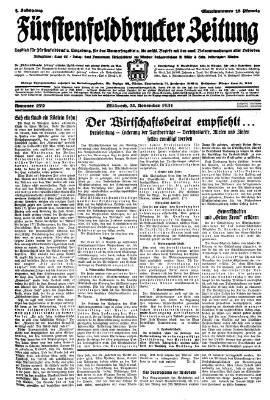 Fürstenfeldbrucker Zeitung Mittwoch 25. November 1931