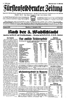 Fürstenfeldbrucker Zeitung Dienstag 8. November 1932