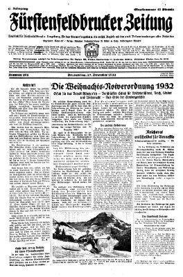 Fürstenfeldbrucker Zeitung Donnerstag 22. Dezember 1932