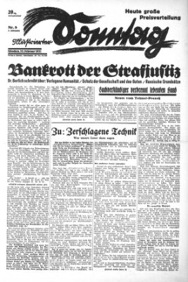 Illustrierter Sonntag (Der gerade Weg) Sonntag 22. Februar 1931