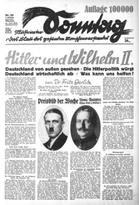 Illustrierter Sonntag (Der gerade Weg) Sonntag 12. Juli 1931