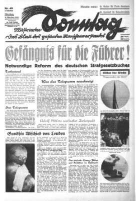 Illustrierter Sonntag (Der gerade Weg) Sonntag 4. Oktober 1931