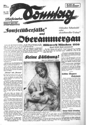 Illustrierter Sonntag (Der gerade Weg) Sonntag 6. April 1930