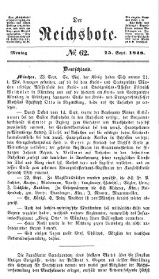 Der Reichsbote Montag 25. September 1848