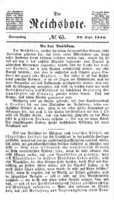 Der Reichsbote Donnerstag 28. September 1848