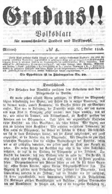 Gradaus mein deutsches Volk!! (Allerneueste Nachrichten oder Münchener Neuigkeits-Kourier) Mittwoch 25. Oktober 1848