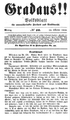 Gradaus mein deutsches Volk!! (Allerneueste Nachrichten oder Münchener Neuigkeits-Kourier) Montag 30. Oktober 1848