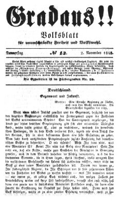 Gradaus mein deutsches Volk!! (Allerneueste Nachrichten oder Münchener Neuigkeits-Kourier) Donnerstag 2. November 1848