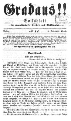 Gradaus mein deutsches Volk!! (Allerneueste Nachrichten oder Münchener Neuigkeits-Kourier) Freitag 3. November 1848