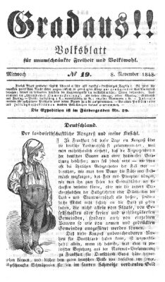 Gradaus mein deutsches Volk!! (Allerneueste Nachrichten oder Münchener Neuigkeits-Kourier) Mittwoch 8. November 1848