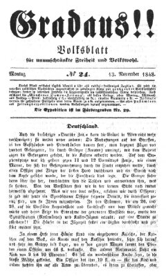 Gradaus mein deutsches Volk!! (Allerneueste Nachrichten oder Münchener Neuigkeits-Kourier) Montag 13. November 1848