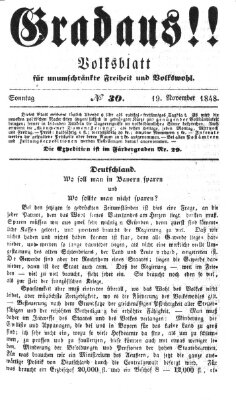 Gradaus mein deutsches Volk!! (Allerneueste Nachrichten oder Münchener Neuigkeits-Kourier) Sonntag 19. November 1848