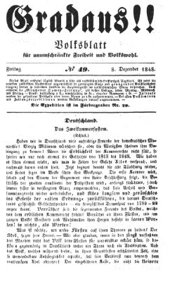 Gradaus mein deutsches Volk!! (Allerneueste Nachrichten oder Münchener Neuigkeits-Kourier) Freitag 8. Dezember 1848