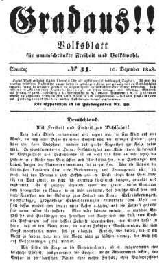 Gradaus mein deutsches Volk!! (Allerneueste Nachrichten oder Münchener Neuigkeits-Kourier) Sonntag 10. Dezember 1848