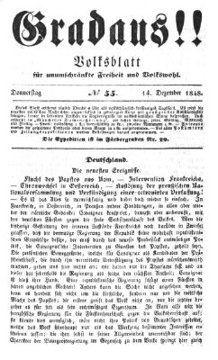 Gradaus mein deutsches Volk!! (Allerneueste Nachrichten oder Münchener Neuigkeits-Kourier) Donnerstag 14. Dezember 1848