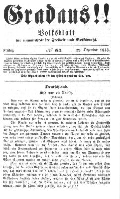 Gradaus mein deutsches Volk!! (Allerneueste Nachrichten oder Münchener Neuigkeits-Kourier) Freitag 22. Dezember 1848