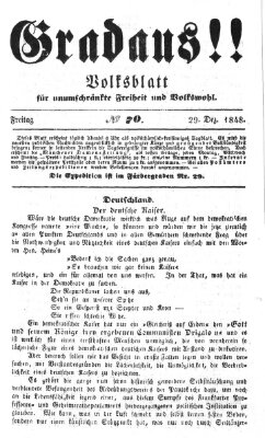 Gradaus mein deutsches Volk!! (Allerneueste Nachrichten oder Münchener Neuigkeits-Kourier) Freitag 29. Dezember 1848