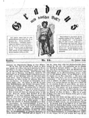 Gradaus mein deutsches Volk!! (Allerneueste Nachrichten oder Münchener Neuigkeits-Kourier) Samstag 13. Januar 1849