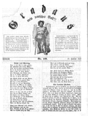 Gradaus mein deutsches Volk!! (Allerneueste Nachrichten oder Münchener Neuigkeits-Kourier) Mittwoch 17. Januar 1849