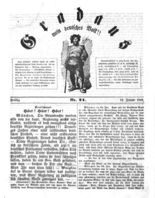 Gradaus mein deutsches Volk!! (Allerneueste Nachrichten oder Münchener Neuigkeits-Kourier) Freitag 19. Januar 1849