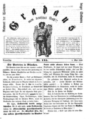 Gradaus mein deutsches Volk!! (Allerneueste Nachrichten oder Münchener Neuigkeits-Kourier) Donnerstag 3. Mai 1849