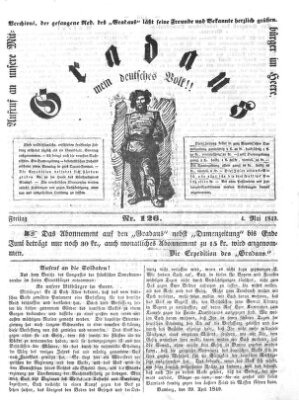 Gradaus mein deutsches Volk!! (Allerneueste Nachrichten oder Münchener Neuigkeits-Kourier) Freitag 4. Mai 1849