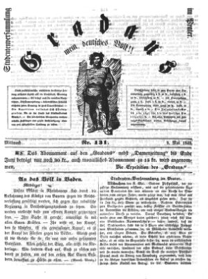 Gradaus mein deutsches Volk!! (Allerneueste Nachrichten oder Münchener Neuigkeits-Kourier) Mittwoch 9. Mai 1849