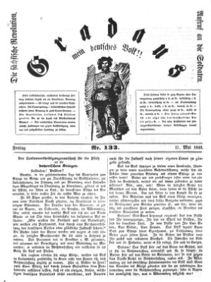 Gradaus mein deutsches Volk!! (Allerneueste Nachrichten oder Münchener Neuigkeits-Kourier) Freitag 11. Mai 1849
