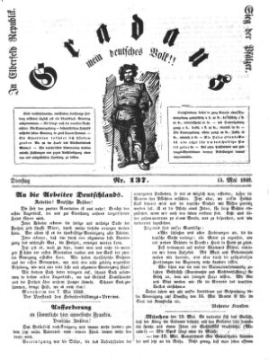 Gradaus mein deutsches Volk!! (Allerneueste Nachrichten oder Münchener Neuigkeits-Kourier) Dienstag 15. Mai 1849