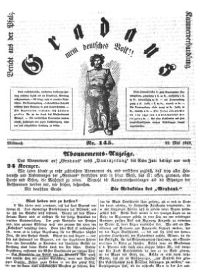 Gradaus mein deutsches Volk!! (Allerneueste Nachrichten oder Münchener Neuigkeits-Kourier) Mittwoch 23. Mai 1849