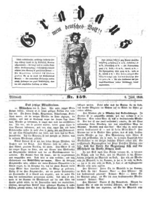 Gradaus mein deutsches Volk!! (Allerneueste Nachrichten oder Münchener Neuigkeits-Kourier) Montag 4. Juni 1849