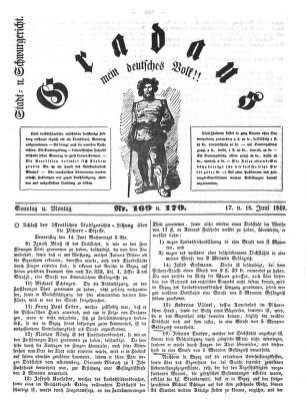 Gradaus mein deutsches Volk!! (Allerneueste Nachrichten oder Münchener Neuigkeits-Kourier) Freitag 15. Juni 1849