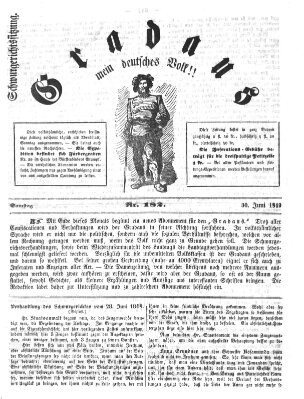 Gradaus mein deutsches Volk!! (Allerneueste Nachrichten oder Münchener Neuigkeits-Kourier) Samstag 30. Juni 1849