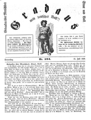 Gradaus mein deutsches Volk!! (Allerneueste Nachrichten oder Münchener Neuigkeits-Kourier) Donnerstag 12. Juli 1849