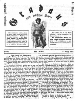 Gradaus mein deutsches Volk!! (Allerneueste Nachrichten oder Münchener Neuigkeits-Kourier) Freitag 10. August 1849