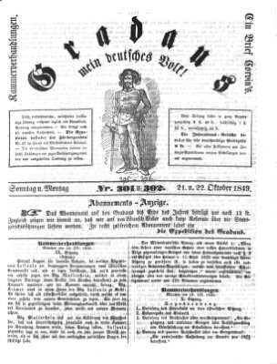 Gradaus mein deutsches Volk!! (Allerneueste Nachrichten oder Münchener Neuigkeits-Kourier) Sonntag 21. Oktober 1849