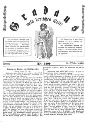 Gradaus mein deutsches Volk!! (Allerneueste Nachrichten oder Münchener Neuigkeits-Kourier) Freitag 26. Oktober 1849