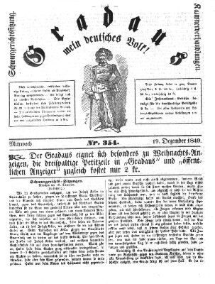 Gradaus mein deutsches Volk!! (Allerneueste Nachrichten oder Münchener Neuigkeits-Kourier) Mittwoch 19. Dezember 1849