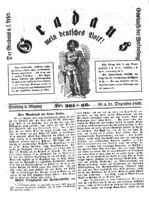 Gradaus mein deutsches Volk!! (Allerneueste Nachrichten oder Münchener Neuigkeits-Kourier) Sonntag 30. Dezember 1849