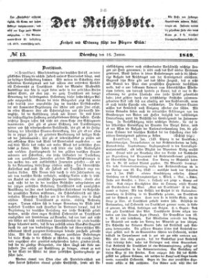 Der Reichsbote Dienstag 16. Januar 1849