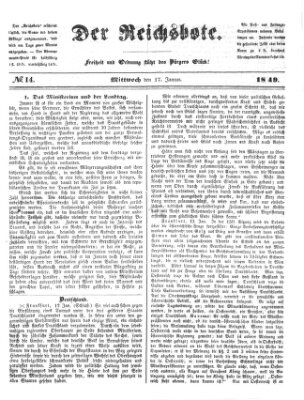 Der Reichsbote Mittwoch 17. Januar 1849