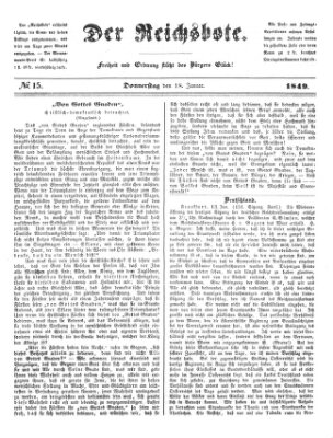 Der Reichsbote Donnerstag 18. Januar 1849