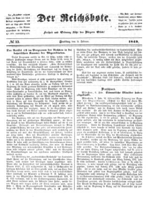 Der Reichsbote Freitag 9. Februar 1849