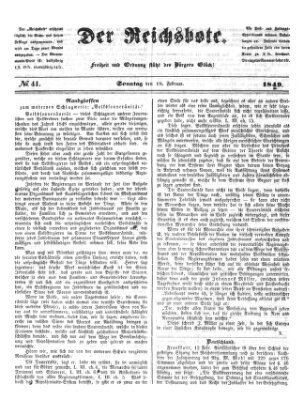 Der Reichsbote Sonntag 18. Februar 1849