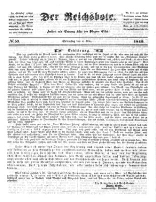 Der Reichsbote Sonntag 4. März 1849