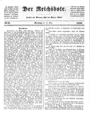 Der Reichsbote Sonntag 18. März 1849