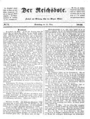 Der Reichsbote Sonntag 25. März 1849