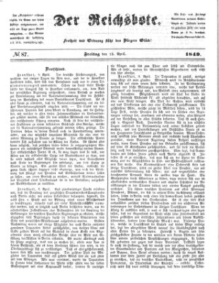 Der Reichsbote Freitag 13. April 1849