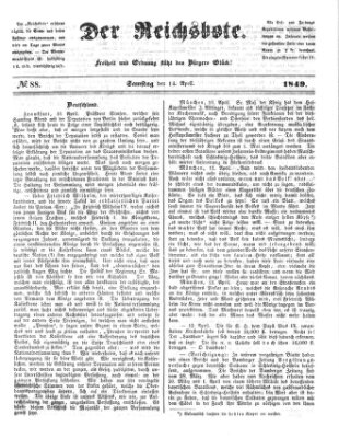 Der Reichsbote Samstag 14. April 1849